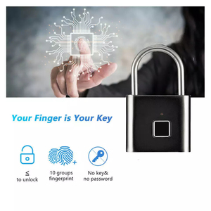 Su geçirmez IP65 akıllı dijital alarmlı saat parmak izi asma kilit/akıllı biyometrik parmak izi asma kilit kutusu çantası bisiklet kapı depo - Product Image 6