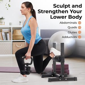 Wellshowスプリットスクワットスタンド安定した軽量シングルレッグスクワットスタンド7つの調整可能なローラーの高さ延長のための快適なパディング - Product Image 4