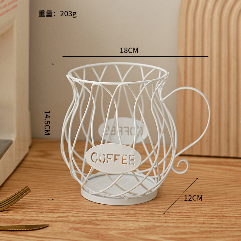 White coffee cup fruit basket