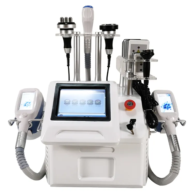 Máquina de pérdida de peso de criolipólisis de tamaño portátil, manijas de cavitación al vacío Rf, máquina de congelación de grasa 5 en 1, criolipólisis