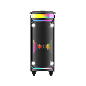 Factory Price Dual 8 Inch Outdoor Portable Multifunction Trolley <strong>Speaker</strong> with TWS/USB/TF/BT/FM/<strong>MIC</strong> Priority/Aurora and Starlight - Product Image 3