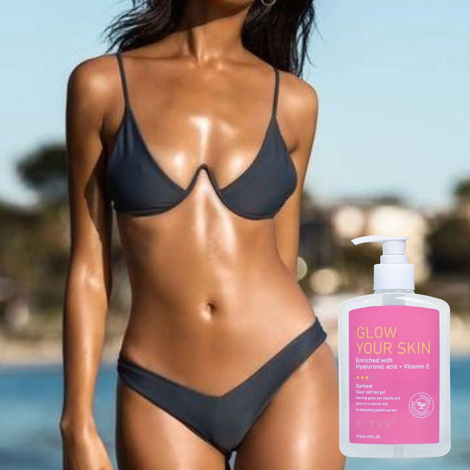 Etiqueta privada Sunbed Gel de aceite de bronceado Gel Acelerador de bronceado Gel de bronceado intensivo