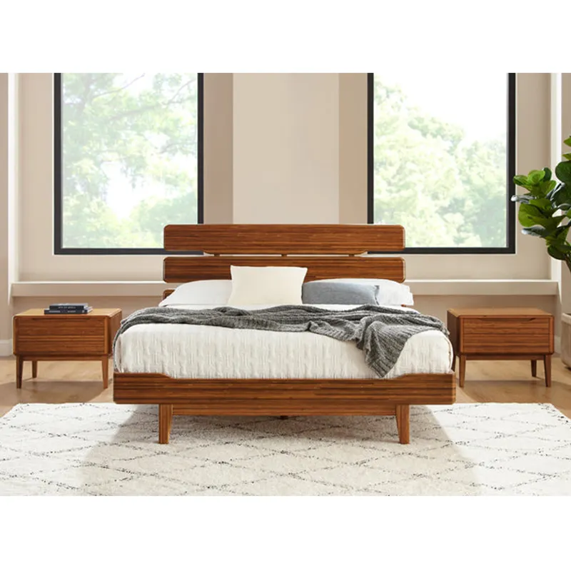 Mobili minimalisti per camera da letto dell'hotel di alta qualità set di tavole di bambù letto a castello king size letto singolo in bambù per adulti