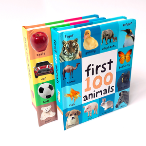Çocuklar kitap baskısı ilk 100 hayvanlar çocuklar için karton kitap eğitim öğrenme kelimeleri karton kitap - Product Image 3