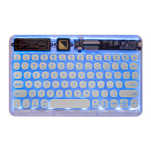 Teclado silencioso inalámbrico Blue-Tooth Teclas redondas teclado transparente inalámbrico para teléfono tableta portátil - Product Image 1