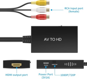 Adaptador de Audio CVBS/Video compuesto compatible con 1080P/720P para proyector HDTV PS2/3 N64 Wii STB Blue-Ray RCA a HD convertidor AV2HDMI - Product Image 2