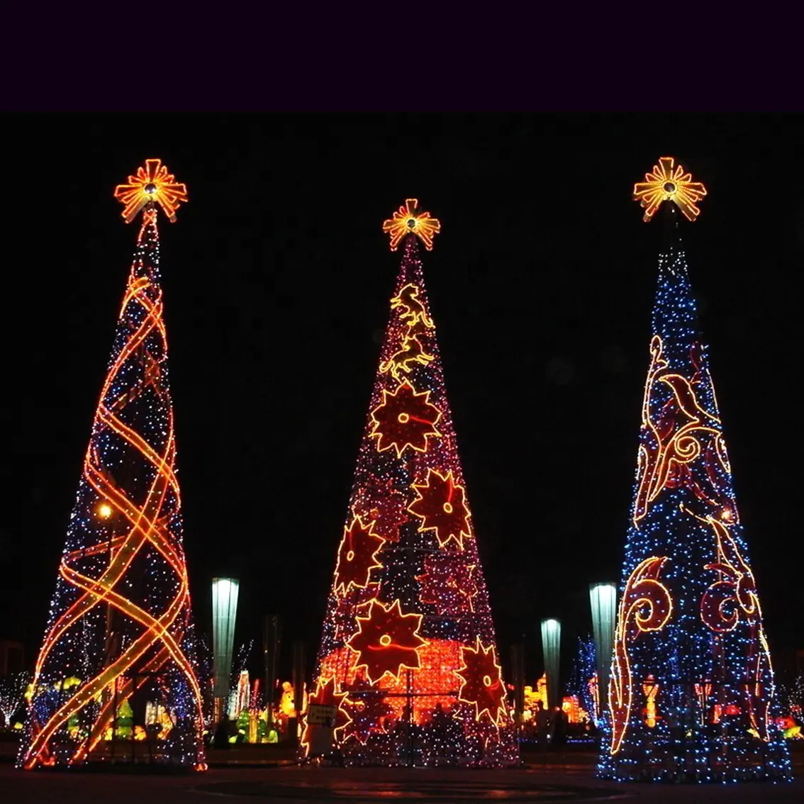 Enorme colorido espiral artificial árbol iluminado nuevo diseño paisaje Navidad Metal LED árboles para la decoración del centro comercial