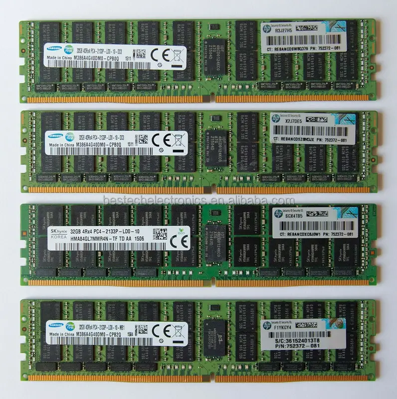 Preço de atacado 728629-B21 Original Selado De Fábrica Kit de Memória HPE 32GB DDR4 2133P Ram Registrado para Servidor HPE G8/G9/G10