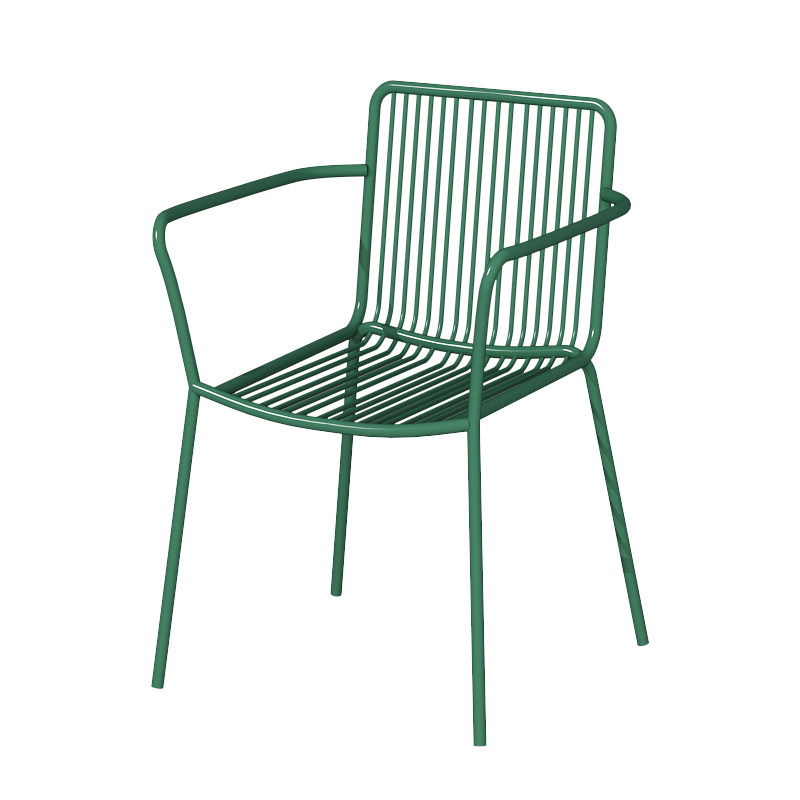 Chaise verte - 2 cheveux