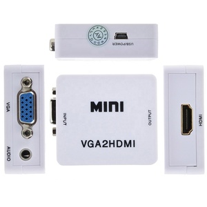 1080p MINI <strong>VGA</strong> <strong>to</strong> H D MI Converter with Audio VGA2HDMI Video Box Adapter for Notebook PC for HDTV Projector - Product Image 5