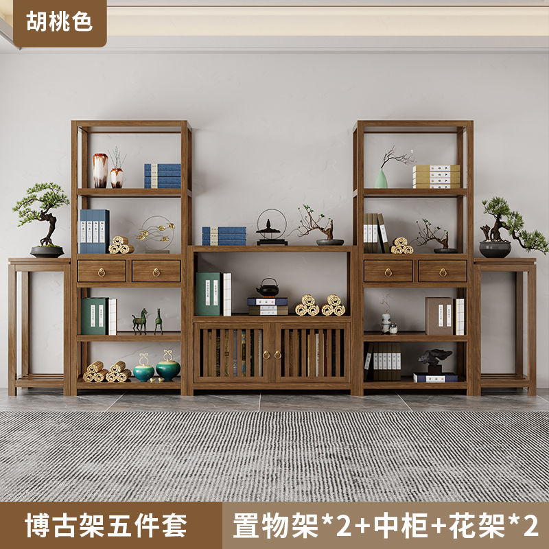 2 storage shelves and 2 medium-sized flower stands