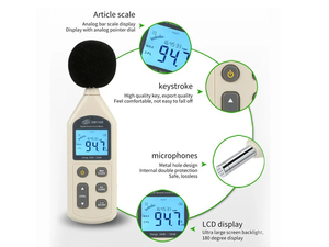 30 ~ 130 dBA迷你测量仪器噪音计分贝表任务声级计图像噪声音频音量监视器 - Product Image 5