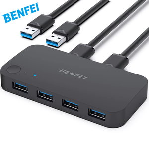 USB 3.0 Switch, USB Switcher 2 Computer Share 4 USB für PC Mouse Keyboard Printer Scanner, USB KVM Switch Selector