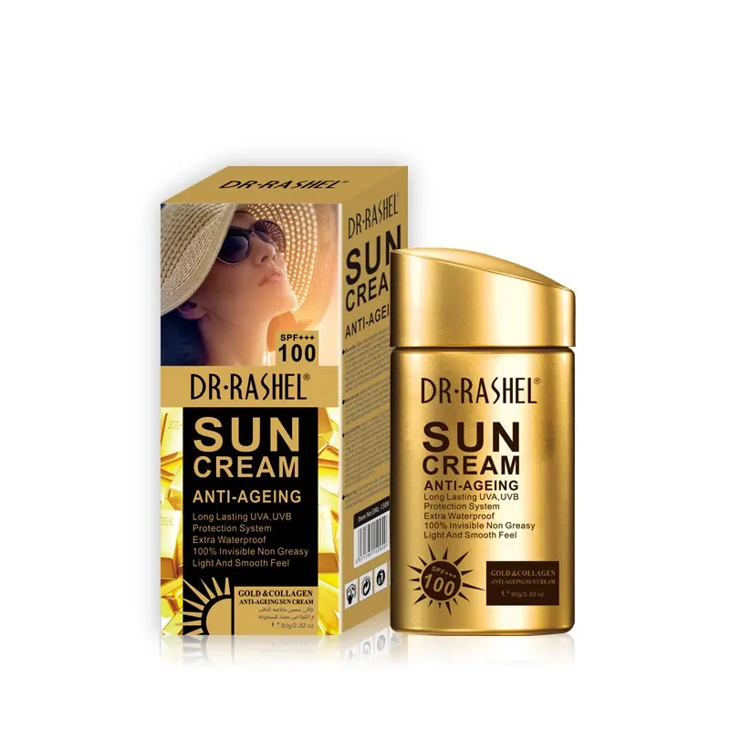 Crème solaire SPF 100 75 60 collagène doré, bloc de protection contre les UV, crème facial