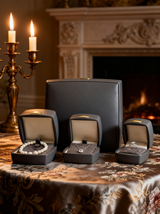 FANDIJI kotak perhiasan antik seri Vanka baru dengan desain Label Mental Logo kustom untuk kotak cincin gelang casing kulit PU - Product Image 3