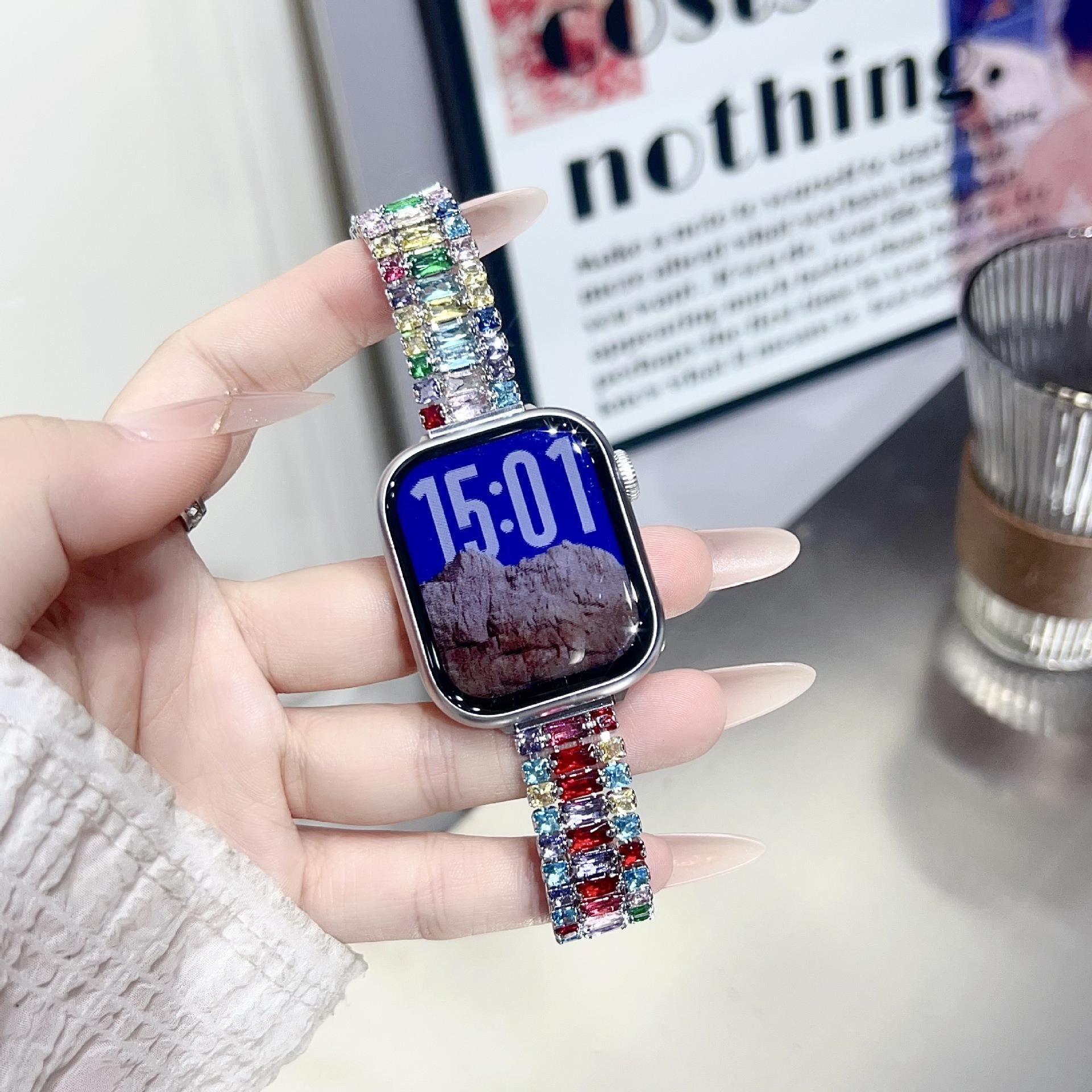 Bleu arc-en-ciel et argent