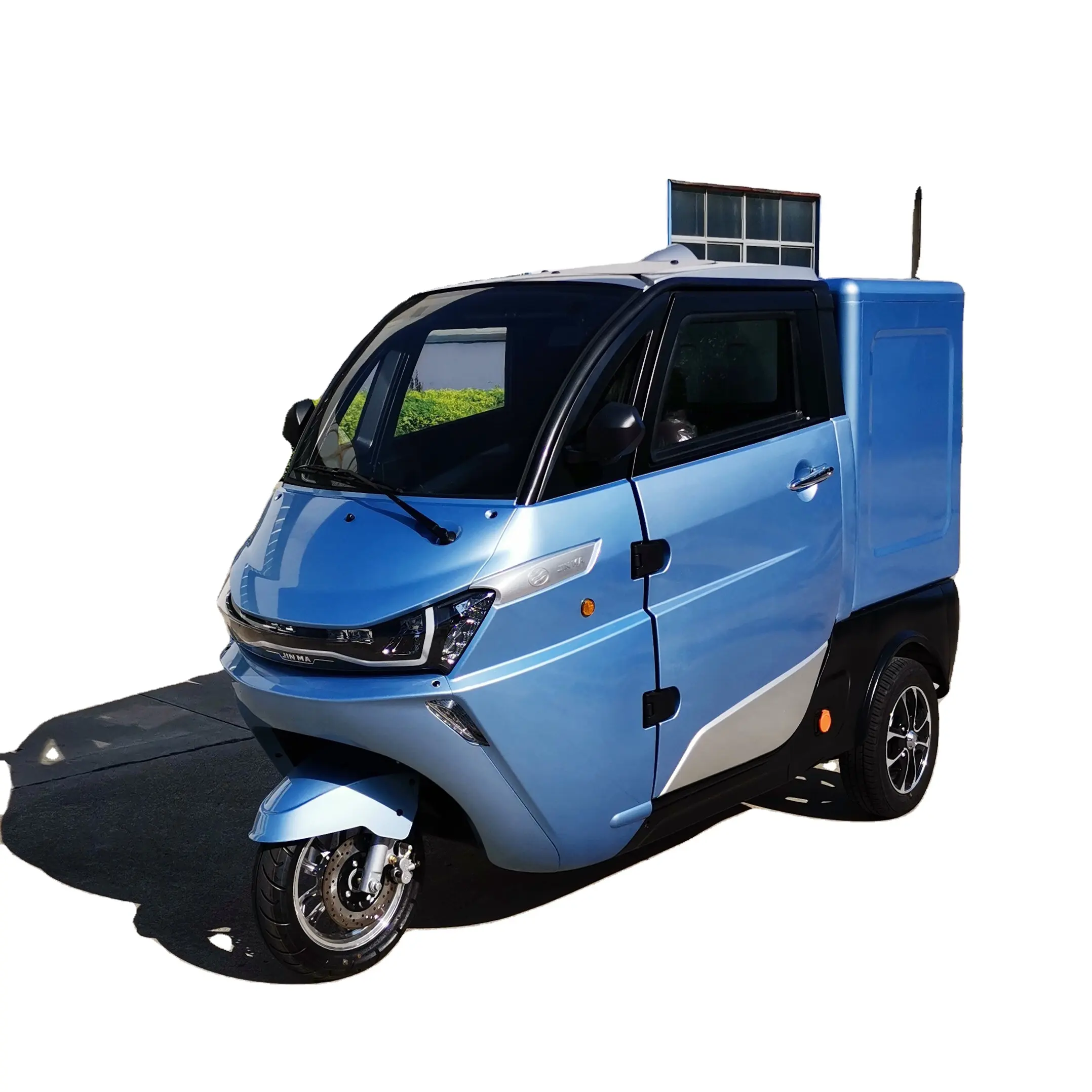 Eeg Goedkeuring 3 Wiel Cabine Scooter Driewieler Elektrische Motorfiets Lading Logistiek Van