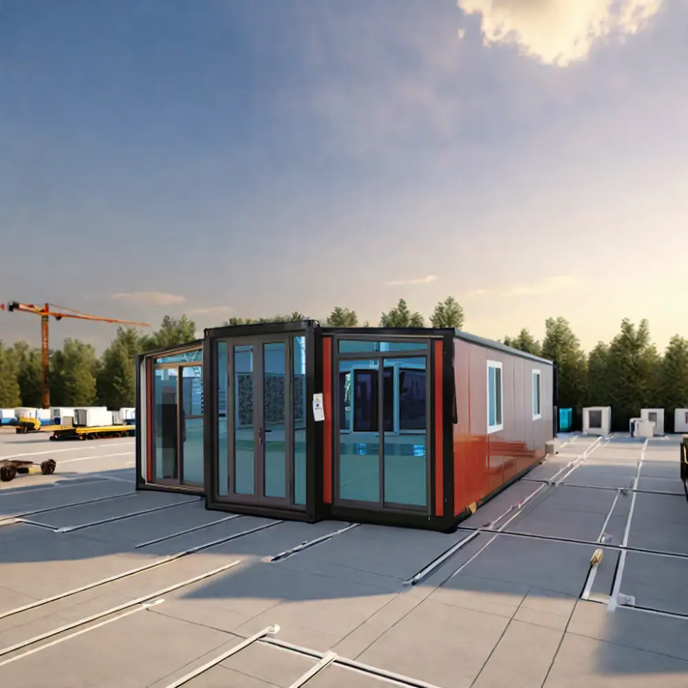 Luxury Portable Prefabricated Houses with Big Glass Wall Extendable and Folding Expandable Container Room Made in China