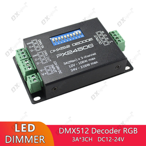 PX24506 DMX512 драйвер декодера 9A DMX 512 12V 24V Усилитель контроллер для RGB Светодиодные полосы света