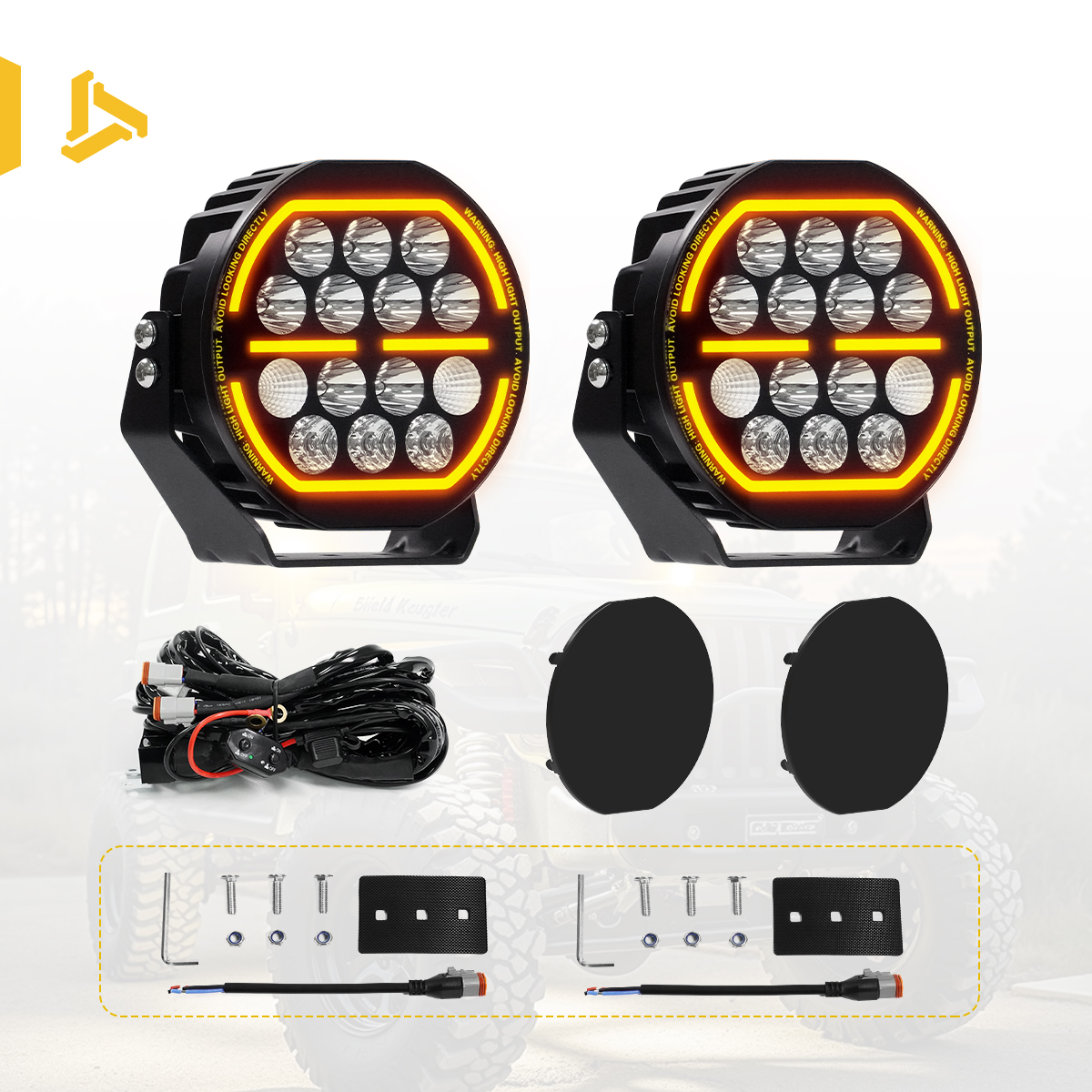 Light Kit ( Pair + Black Cover + Wire Harness)