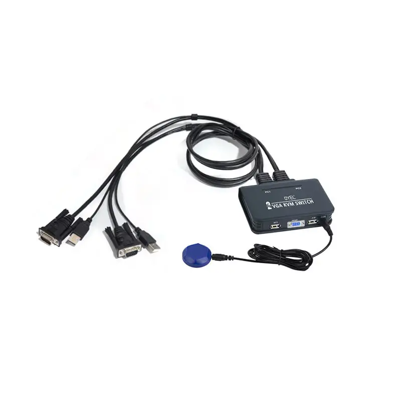 Công Tắc 2 Cổng USB Tích Hợp Cáp VGA KVM Công Tắc 2 Cổng VGA KVM Công Tắc Nút Ngoài