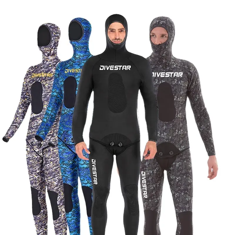 DIVESTAR-traje de buceo de neopreno para hombre, traje de camuflaje personalizado con logo de 5mm para pesca submarina