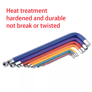 9pcs Hardened 2 4 6 8 10 mm Hole Colored Folding Hexagon Universal Color Star <strong>Hex</strong> <strong>Keys</strong> Set Torx and Ball End Allen <strong>Key</strong> Wrench - Product Image 2