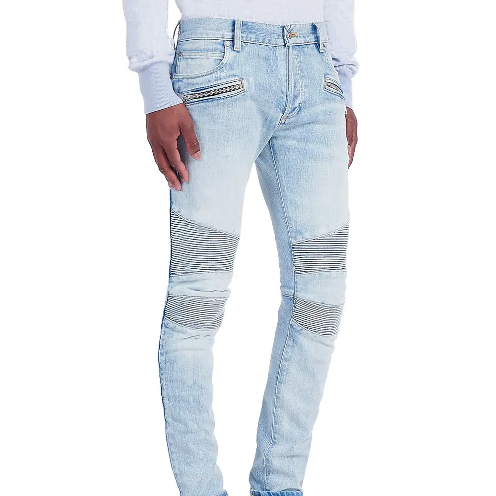 Jean déchiré en Denim pour homme, pantalon élastique, couleur unie, noir, bleu, Style Hip-Hop, coupe ajustée, fermeture éclair, nouveauté 2022