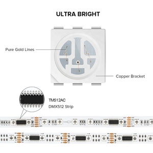 TM512AC <strong>Dmx512</strong> RGB 24v 60Leds Per Meter 12mm Width 14w/m SPI Programmable Addressable Pixe Dmx <strong>Led</strong> Magic <strong>Strip</strong> <strong>Light</strong> - Product Image 2