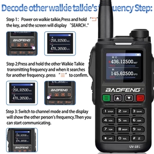 Baofeng-Programación de PC, alarma de emergencia, llamada, transmisor inalámbrico de largo alcance, profesional, negro, 8W, walkie talkie de mano - Product Image 3