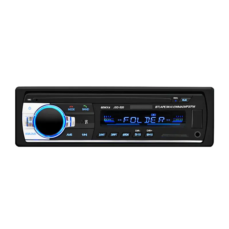 Reproductor Mp3 para coche, Radio Estéreo Bt 12V-24V en el tablero 1 Din Fm Aux en receptor Sd Usb Jsd-520