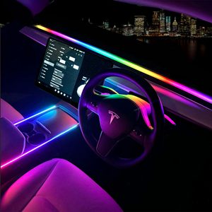 Add-On iç aydınlatma Dashboard & Center konsolu LED şeritler Tesla Model 3 Model Y için otomatik açma/kapama aksesuarları atmosfer ışıkları - Product Image 1