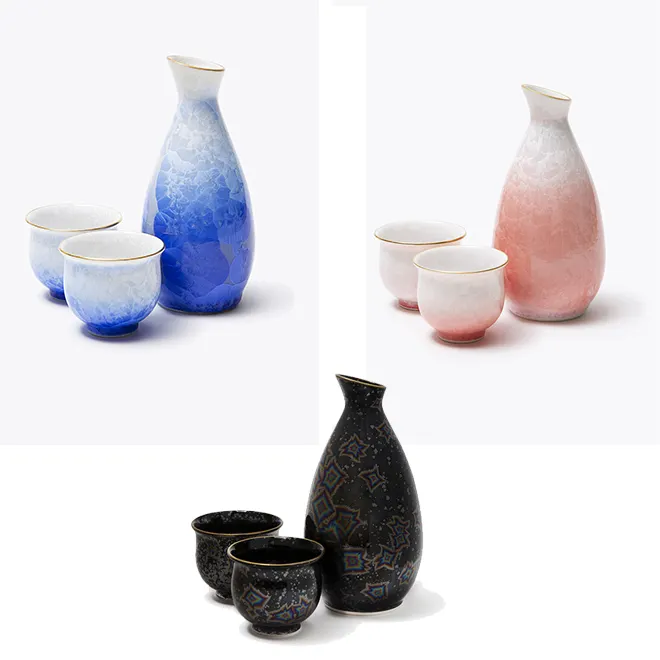 Japanese Traditional Crystalline Glaze Color Variations Sake Cup For Shot Drink