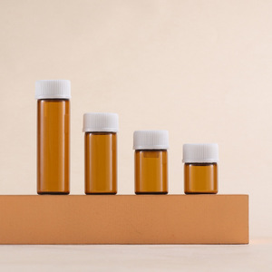 Ucuz stok 1ml 2 ml 3ml 5ml uçucu yağ şişe 2 ml 5/8 Dram Amber cam flakon şişeler delikli redüktörler ve siyah kapaklar - Product Image 5