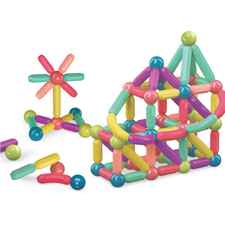 어린이 마그네틱 장난감 창조적 인 마그네틱 빌딩 세트 몬테소리 아기 장난감 마그네틱 볼과 스틱