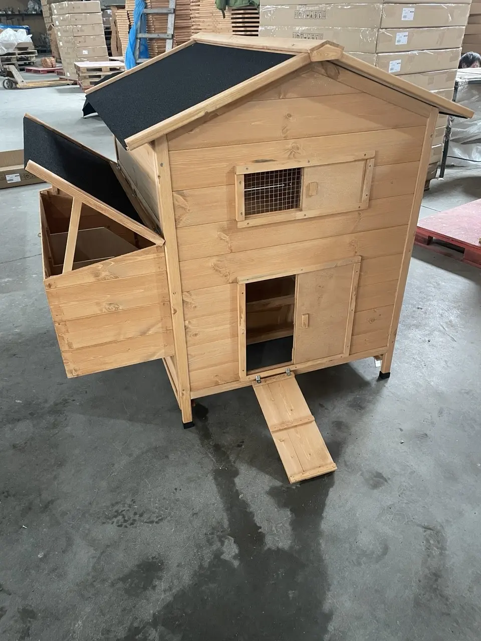 XPT027 gabbie per animali domestici in legno di colore naturale per casa agricola all'aperto