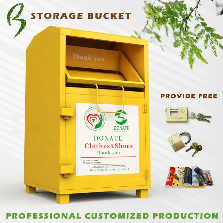 China white color donate clothes bin clothing donation bin clothing recycle