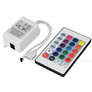 Doppio lato PCB grande Mos tubi DC12V 24V IR telecomando 24Key 6A 3 canali RGB Led Controller per RGB RGBW LED Strip Smart Home - Product Image 2