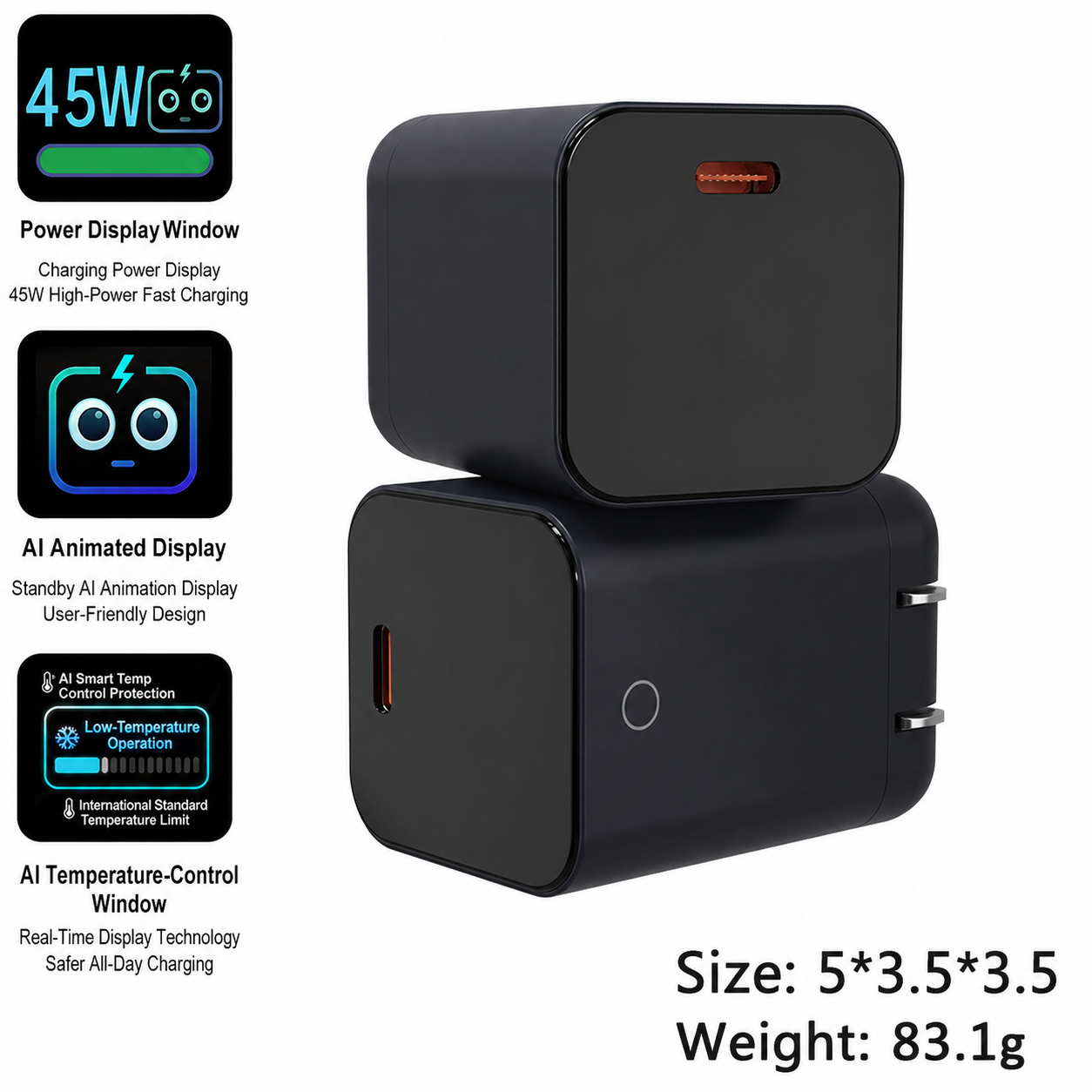 GaN45W-สีดำ