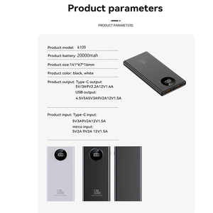 Taşınabilir 30000mah dijital ekran PD20w KC güç banka süper hızlı 22.5W şarj yüksek kapasiteli PVC 20000mah taşınabilir 22.5W güç - Product Image 6