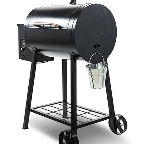 Vendita calda Barile Doppia Ruote di Grandi Dimensioni di Legno Carbone Pellet Carbone di Legna Barbecue Grill Barbecue Fumatore Con Mobile Trolley Carrello