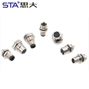 M8 Kết nối 3 4 5 6 8 pin Bảng điều khiển gắn kết mặt bích ổ cắm IP67 không thấm nước hàng không cắm Nam Nữ hàn dây vít M8 M11 - Product Image 6