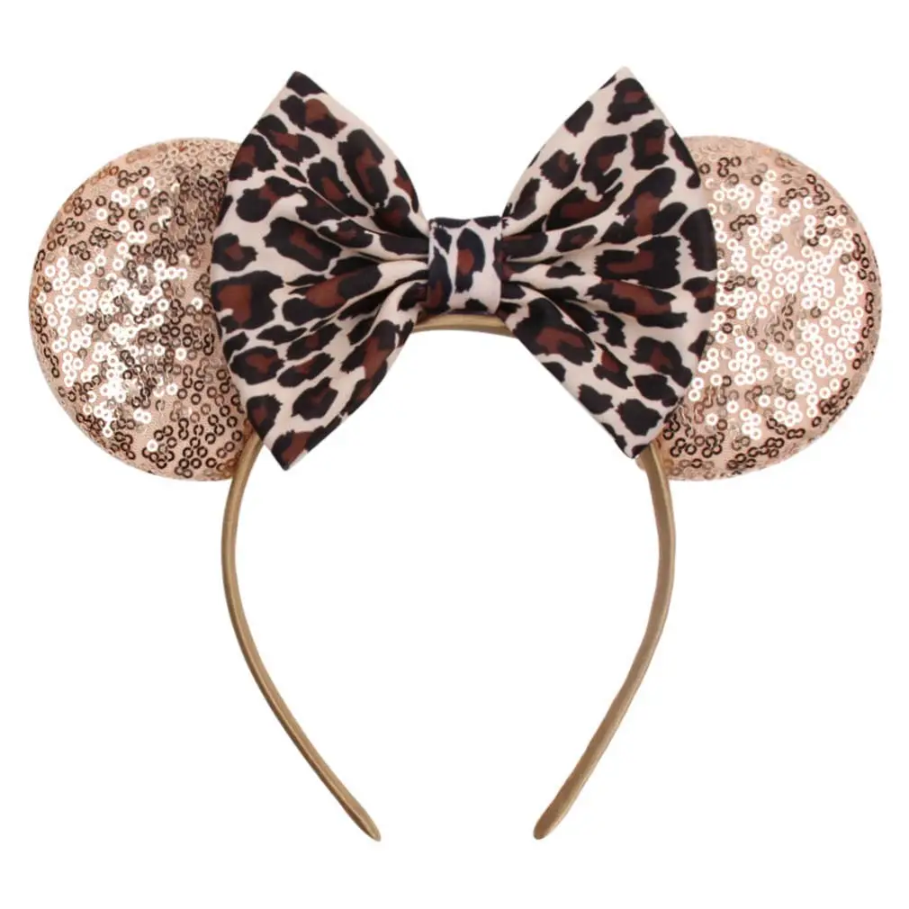 Diademas con estampado de leopardo para adultos, accesorios para el cabello para niños, orejas de ratón, Super bonitas, para fiesta, Festival, 2021