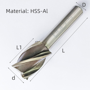Large Size extra Length HSS-Al Spiral Flutes 4T End Mill <strong>Cutter</strong> Diameter 21-50mm CNC Machining Cutting Tools - Product Image 4