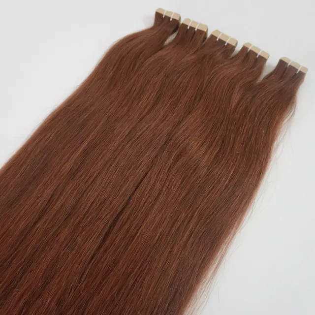 Nagel haut ausgerichtetes Klebeband in gerader 100% vietnam esi scher menschlicher Jungfrau Remy Haar verlängerung in verschiedenen Trend farben