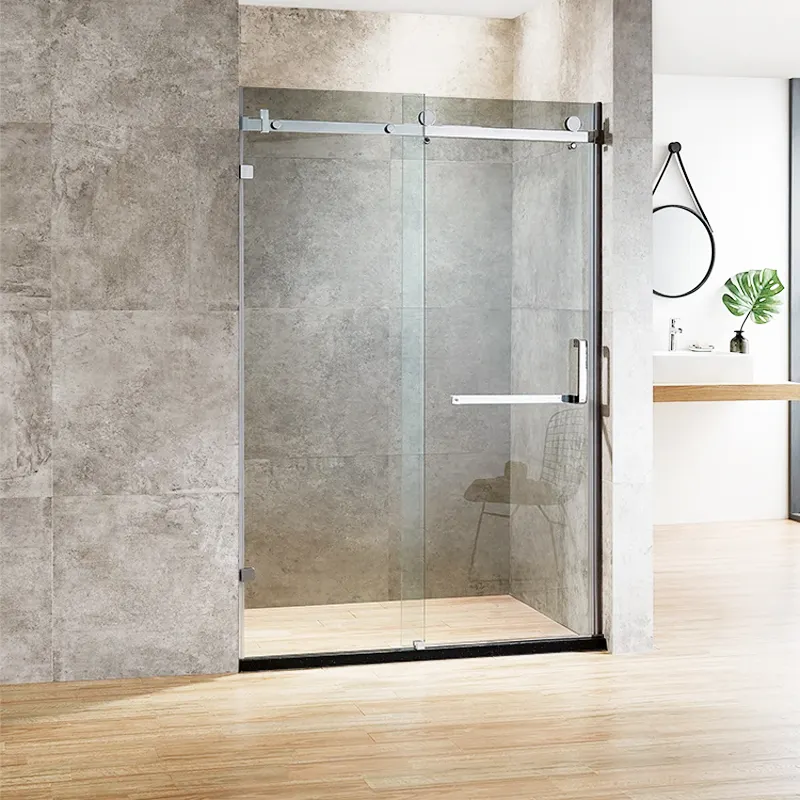 Porta de chuveiro de vidro moderada moderna Baide, porta deslizante de vidro para banheiro, chuveiro, chuveiro, porta deslizante sem moldura