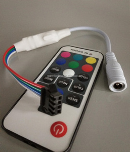 Customized RF17 Key Wireless <strong>Remote</strong> RGB <strong>Controller</strong> With 4 <strong>Wires</strong> SM4P Female Connector Mini RGB LED <strong>Controller</strong> - Product Image 4