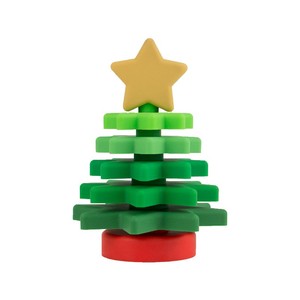 BPA ücretsiz hiçbir koku silikon noel ağacı istifleyiciler eğitici oyuncaklar silikon noel ağacı istifleme süslemeleri noel günü Fo
