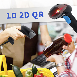 Escáner de código de barras 1d, escáner de mano, lector de código de barras 2D, con cable USB y base de soporte, Plug and Play - Product Image 3