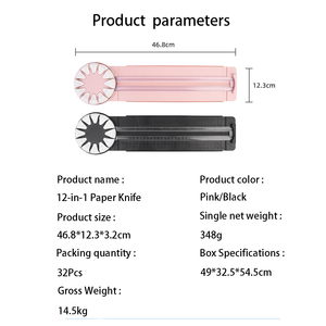 250433 12 in 1 kendi başına yap kağıdı kesici makinesi, 12 kesme tipleri ile haddeleme çok fonksiyonlu kesici 12 \ "ölçümleri - Product Image 2